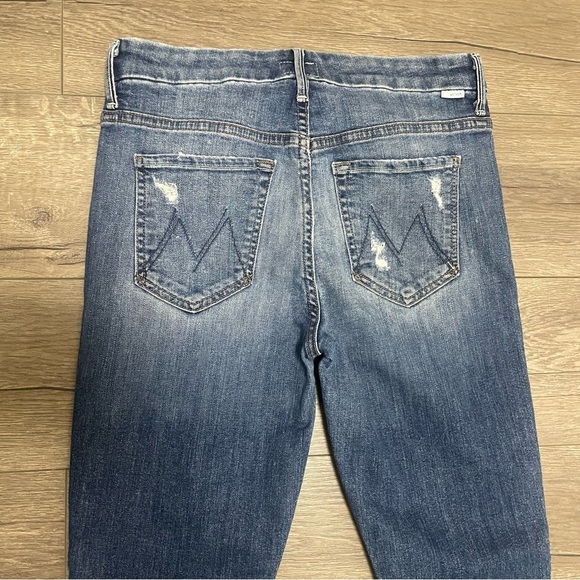 Mother Denim Blue Jeans High Waisted Looker Ankle Fray Jeans Distressed Sz 28 - Picture 11 of 12